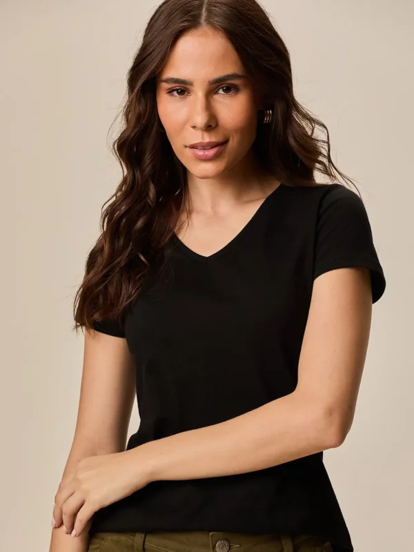 Blusa Malwee Feminina Gola V Algodão Original