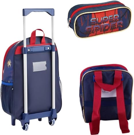 Kit Mochila Escolar de Rodinha Mala + Lancheira Térmica +Estojo Super Aranha Spider - Imagem 3