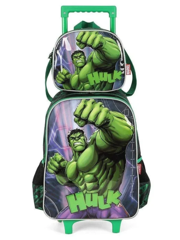 Kit Mochila Rodas Infantil Luxcel Marvel Avengers Hulk