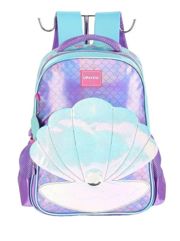 Mochila Up4you De Costas Concha Holográfica Lilás