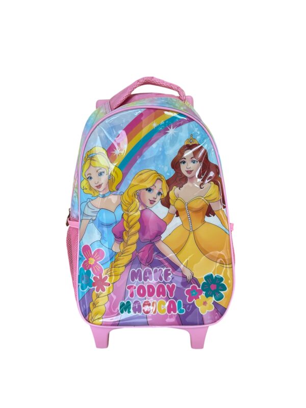 Kit Mochila Escolar Infantil Princesas Com Rodinhas - SEANITE