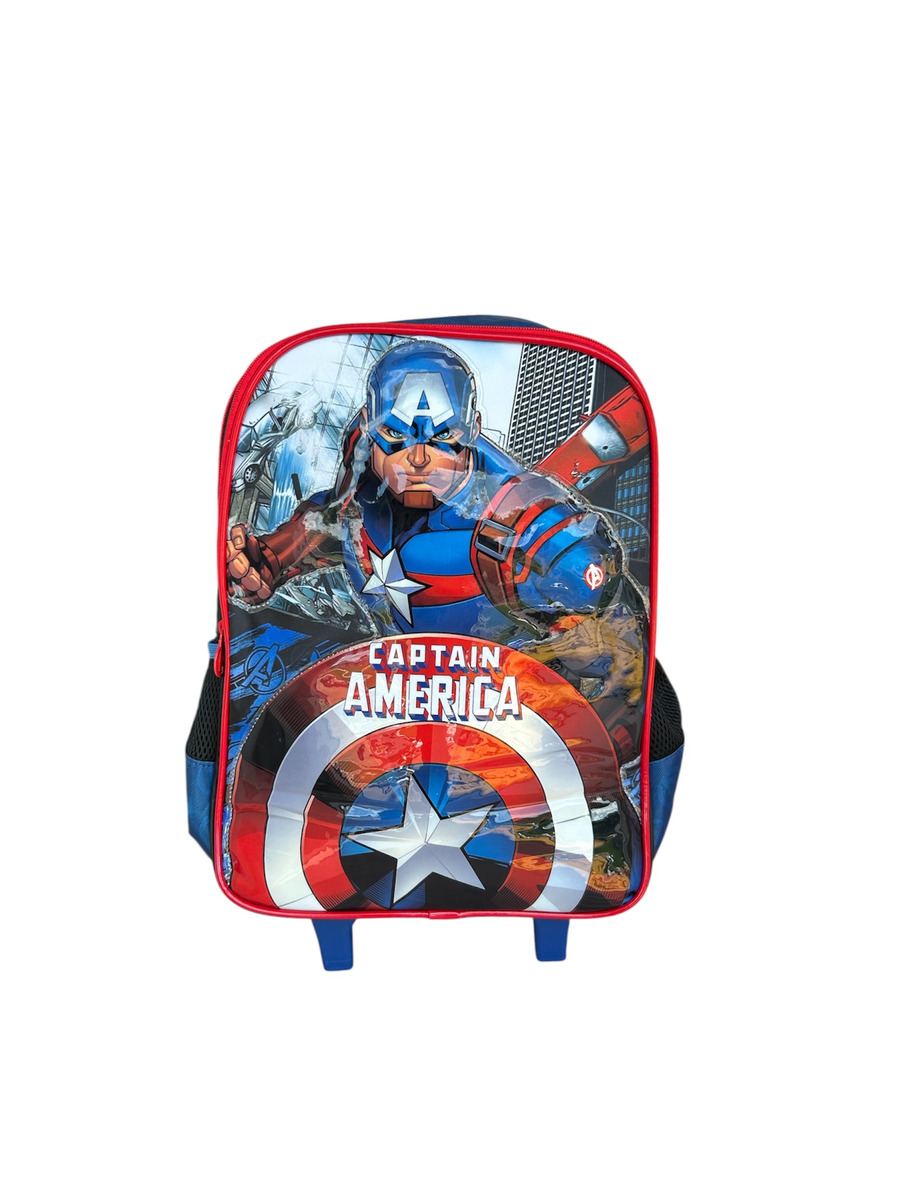 Kit Mochila Rodinha + Lancheira Luxcel Avenger Capitão América - Azul - Imagem 7
