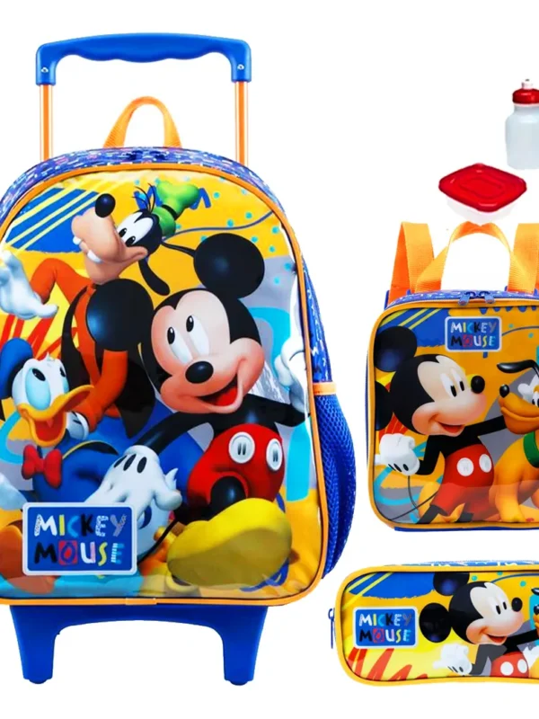 Kit Mochila Infantil Mickey Mouse Disney Rodinhas Tam G